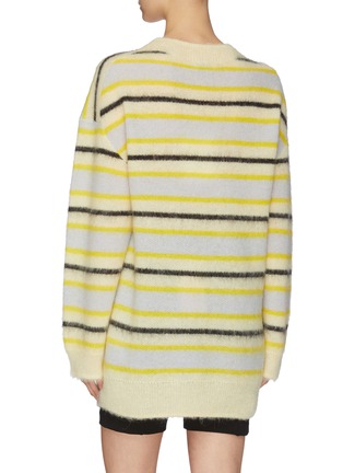 Back View - Click To Enlarge - ACNE STUDIOS - Fluffy Longline Striped Sweater