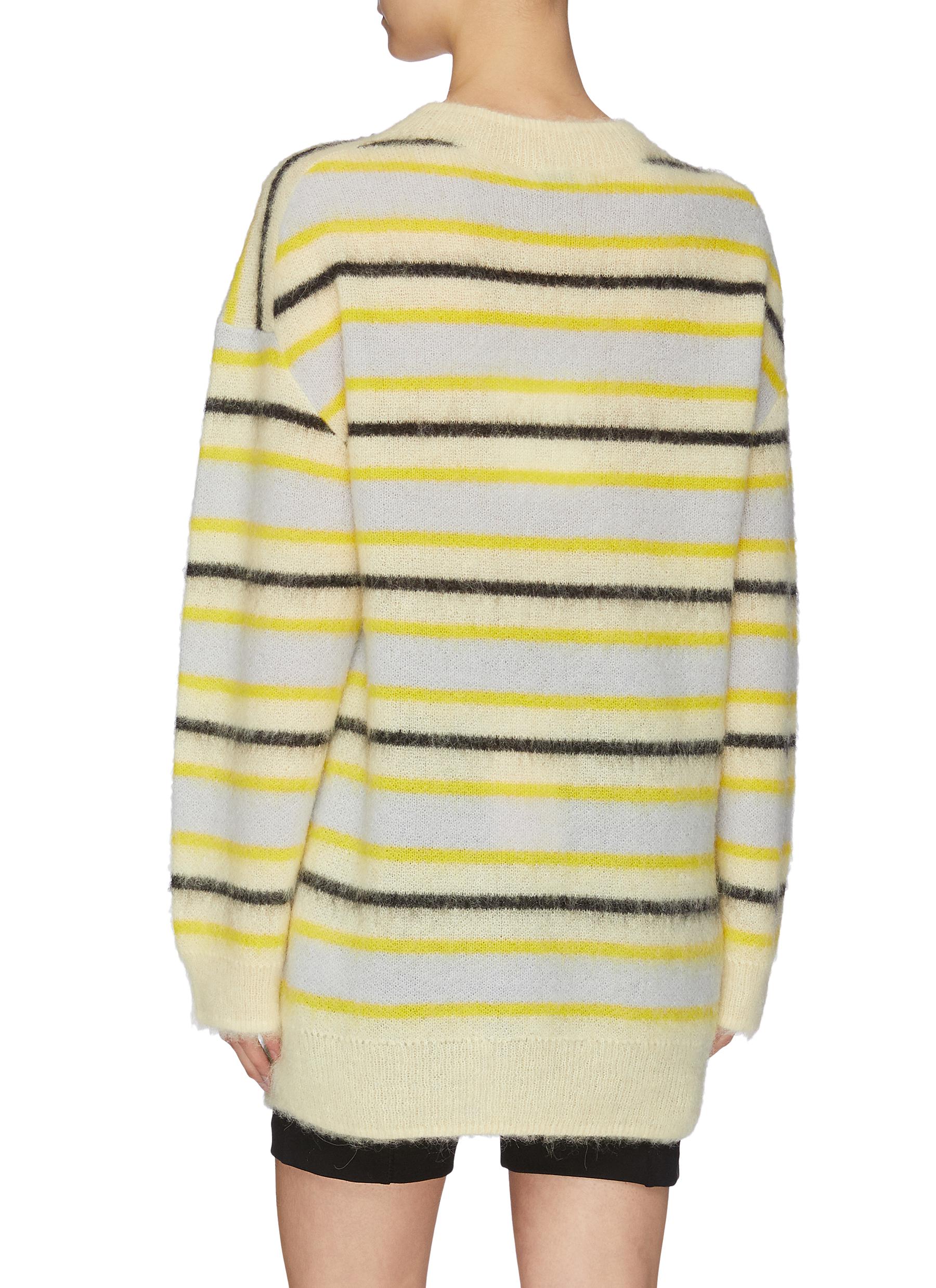ACNE STUDIOS FLUFFY LONGLINE STRIPED SWEATER