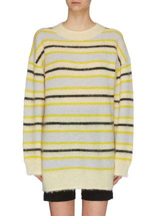 Main View - Click To Enlarge - ACNE STUDIOS - Fluffy Longline Striped Sweater