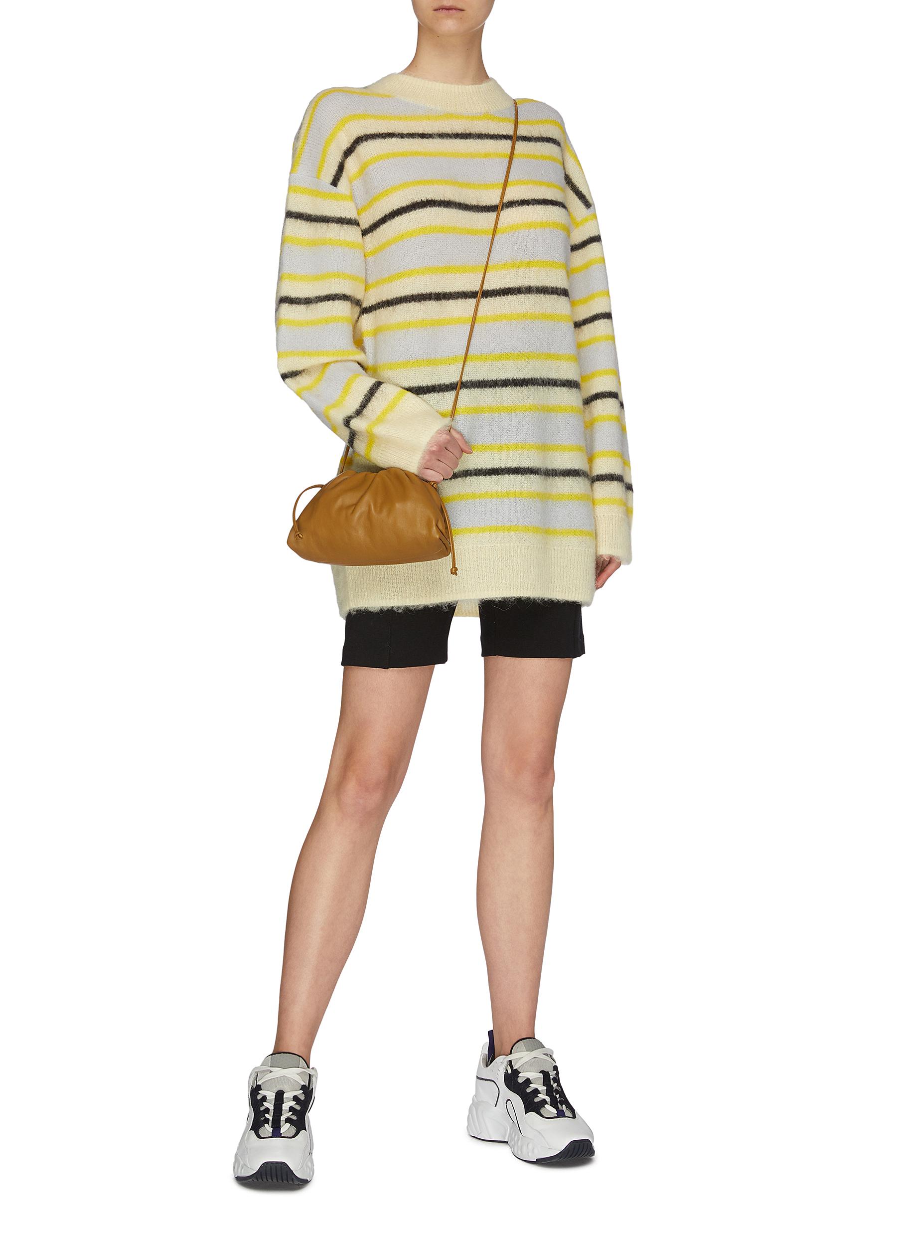 ACNE STUDIOS FLUFFY LONGLINE STRIPED SWEATER