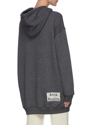 Back View - Click To Enlarge - ACNE STUDIOS - Oversized label patch cotton hoodie