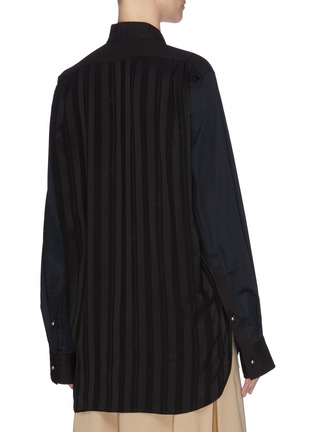 Back View - Click To Enlarge - LOEWE - Pearl embellished asymmetric shirt
