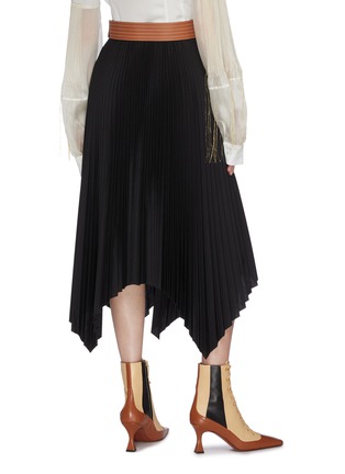 Back View - Click To Enlarge - LOEWE - Asymmetric belted pleated skirt