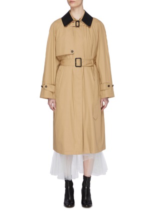 Main View - Click To Enlarge - LOEWE - Contrast collar belted trench coat