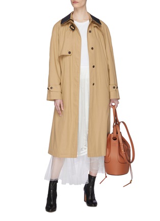 Figure View - Click To Enlarge - LOEWE - Contrast collar belted trench coat