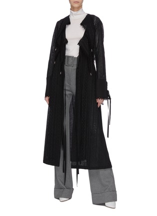 Figure View - Click To Enlarge - LOEWE - Tie front lace coat