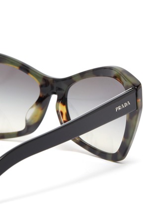 Detail View - Click To Enlarge - PRADA - Acetate Frame Bold Temple Angular Sunglasses