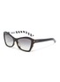 Main View - Click To Enlarge - PRADA - Acetate Frame Bold Temple Angular Sunglasses