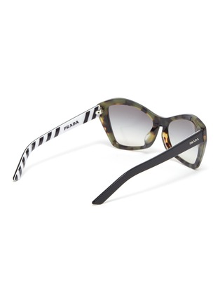 Figure View - Click To Enlarge - PRADA - Acetate Frame Bold Temple Angular Sunglasses