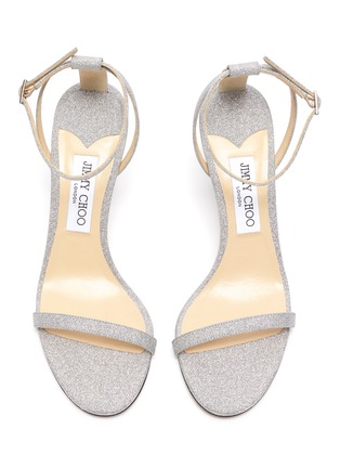 Detail View - Click To Enlarge - JIMMY CHOO - 'Minny 85' glitter leather sandals