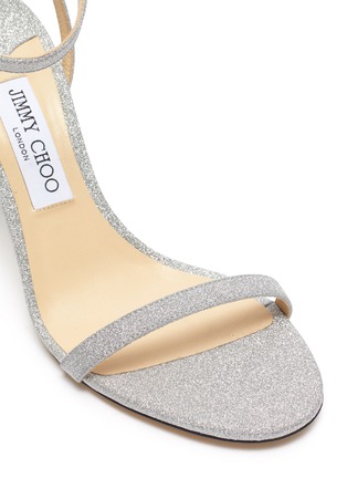 Detail View - Click To Enlarge - JIMMY CHOO - 'Minny 85' glitter leather sandals