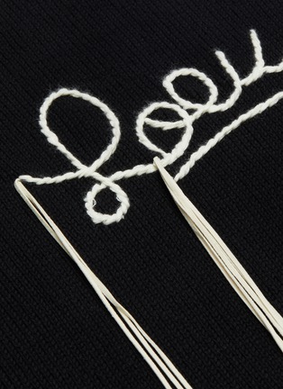  - LOEWE - Logo suede stitch rib knit sweater