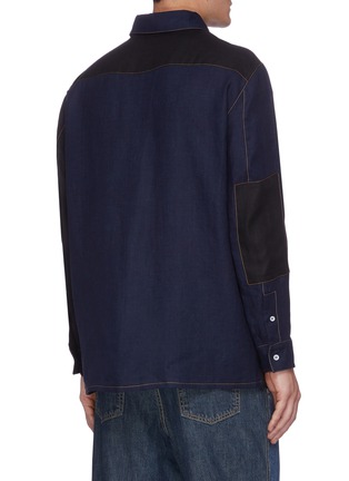 Back View - Click To Enlarge - LOEWE - Panelled contrast stitch shirt