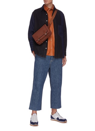 Figure View - Click To Enlarge - LOEWE - Panelled contrast stitch shirt