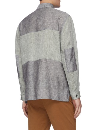 Back View - Click To Enlarge - LOEWE - Logo embroidered colourblock shirt