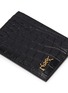 Detail View - Click To Enlarge - SAINT LAURENT - Logo plate croc-embossed leather card holder