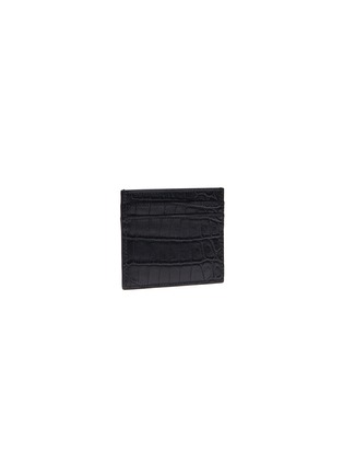 Figure View - Click To Enlarge - SAINT LAURENT - Logo plate croc-embossed leather card holder