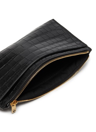 Detail View - Click To Enlarge - SAINT LAURENT - Crocodile leather pouch