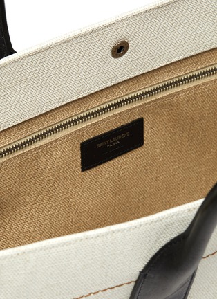 Detail View - Click To Enlarge - SAINT LAURENT - 'Noe Rive Gauche' canvas shopper tote bag