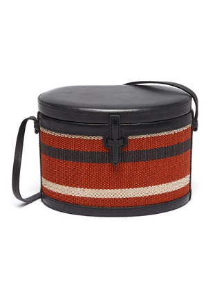 Main View - Click To Enlarge - HUNTING SEASON - 'The Round Trunk' stripe leather shoulder bag