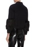 Back View - Click To Enlarge - ALICE & OLIVIA - Faux fur sleeve cropped denim jacket