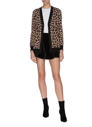 Figure View - Click To Enlarge - ALICE & OLIVIA - Contrast hem leopard print cardigan
