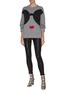Figure View - Click To Enlarge - ALICE & OLIVIA - Colourblock graphic print sweater