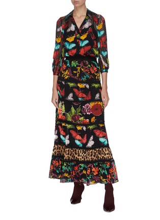 Figure View - Click To Enlarge - ALICE & OLIVIA - Lesa' panelled maxi skirt