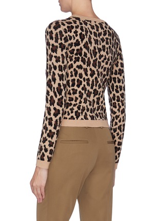 Back View - Click To Enlarge - ALICE & OLIVIA - 'Connie' leopard print embellished knit top