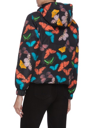 Back View - Click To Enlarge - ALICE & OLIVIA - 'Durham' butterfly print reversible hooded puffer jacket
