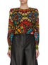 Main View - Click To Enlarge - ALICE & OLIVIA - 'Quilla' puff shoulder floral silk top