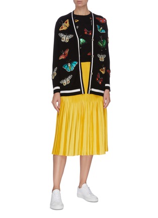 Figure View - Click To Enlarge - ALICE & OLIVIA - 'Bradford' butterfly embroidered grandpa cardigan