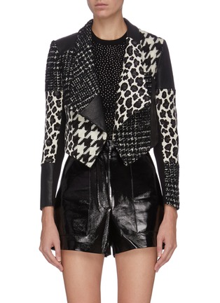 Main View - Click To Enlarge - ALICE & OLIVIA - 'Harvey' patchwork splicing jacket