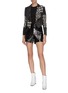 Figure View - Click To Enlarge - ALICE & OLIVIA - 'Harvey' patchwork splicing jacket