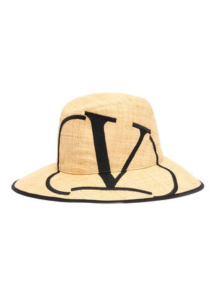 Main View - Click To Enlarge - VALENTINO GARAVANI - Valentino Garavani 'VLOGO' straw fedora hat