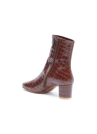  - BY FAR - Sofia' croc embossed leather ankle boots