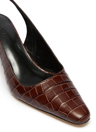 Detail View - Click To Enlarge - BY FAR - 'Diana' croc embossed leather slingback pumps