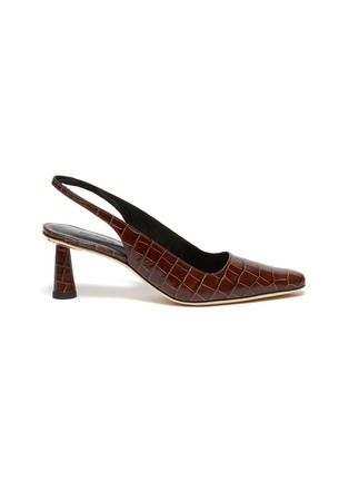 Main View - Click To Enlarge - BY FAR - 'Diana' croc embossed leather slingback pumps