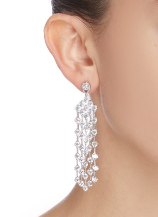 Figure View - Click To Enlarge - CZ BY KENNETH JAY LANE - 'Round Fringe' Zirconia drop earrings