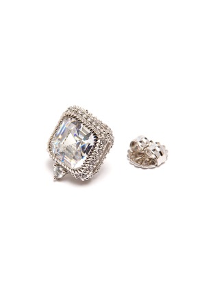 Detail View - Click To Enlarge - CZ BY KENNETH JAY LANE - 'Princess' pave trim Zirconia stud earrings
