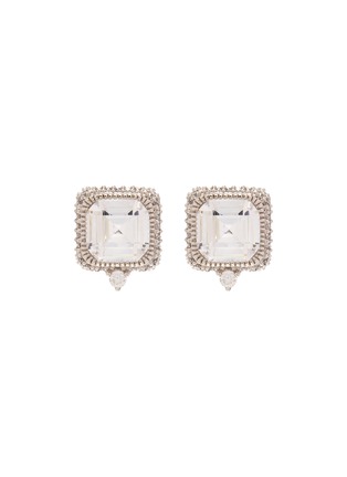 Main View - Click To Enlarge - CZ BY KENNETH JAY LANE - 'Princess' pave trim Zirconia stud earrings