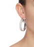 Figure View - Click To Enlarge - CZ BY KENNETH JAY LANE - 'Triple Round' Zirconia hoop earrings