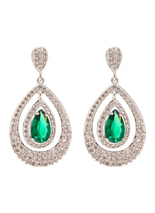 Main View - Click To Enlarge - CZ BY KENNETH JAY LANE - Pear drop swing earrings