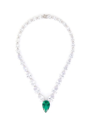 Main View - Click To Enlarge - CZ BY KENNETH JAY LANE - Pear drop centre graduated necklace