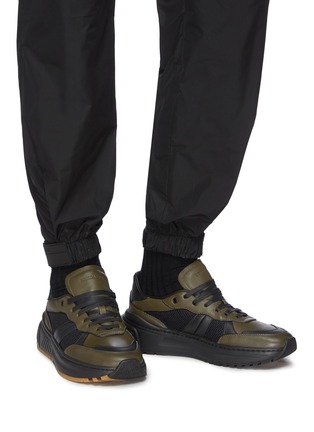 Figure View - Click To Enlarge - BOTTEGA VENETA - 'Speedster' leather mesh patchwork sneakers