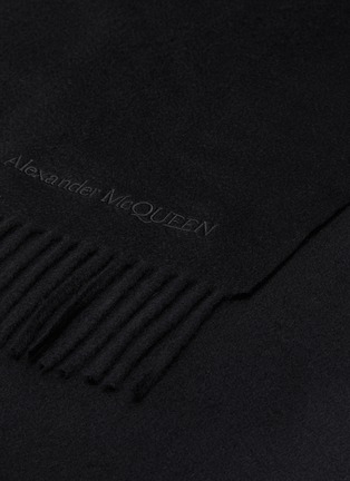 Detail View - Click To Enlarge - ALEXANDER MCQUEEN - Logo embroidered cashmere scarf