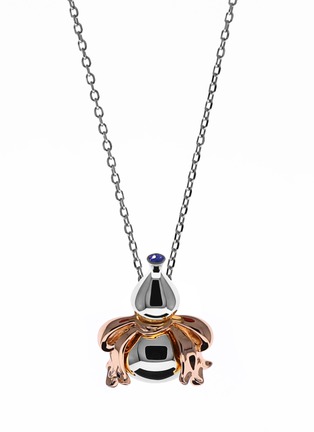 Main View - Click To Enlarge - GONG SHANG - Sapphire freshwater pearl 18k white gold Blessing and Fortune pendant