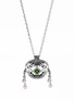 Main View - Click To Enlarge - GONG SHANG - Diamond emerald freshwater pearl 18k white gold pearl Chinese Pouch pendant