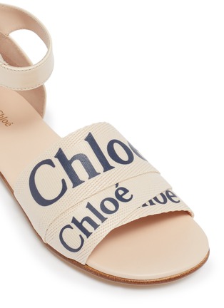 Detail View - Click To Enlarge - CHLOÉ - Logo band ankle strap kids sandals
