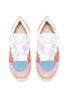 Detail View - Click To Enlarge - CHLOÉ - Criss cross strap buckle kids sneakers